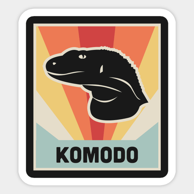 KOMODO Dragon - Vintage 70s Style Poster Sticker by MeatMan